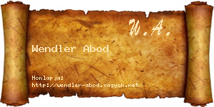 Wendler Abod névjegykártya